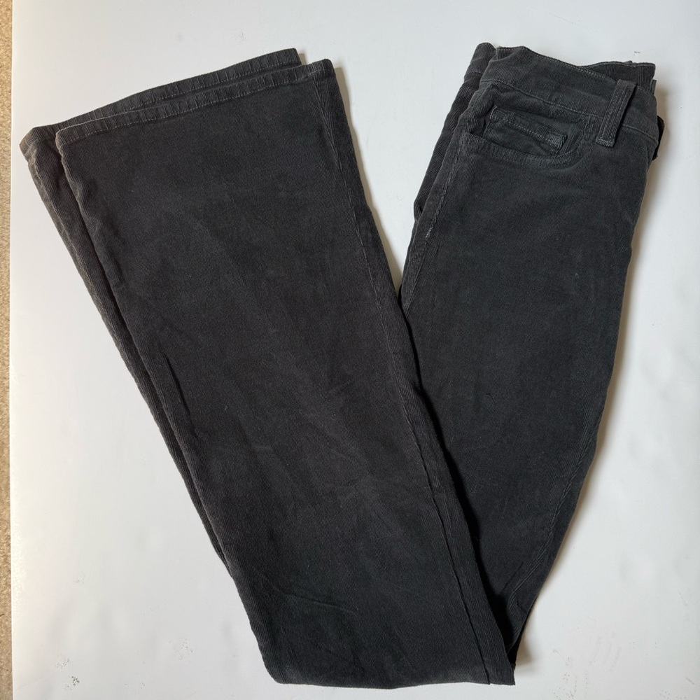 J Brand Dark Gray Flare Leg fine wale stretch cords pants, 24